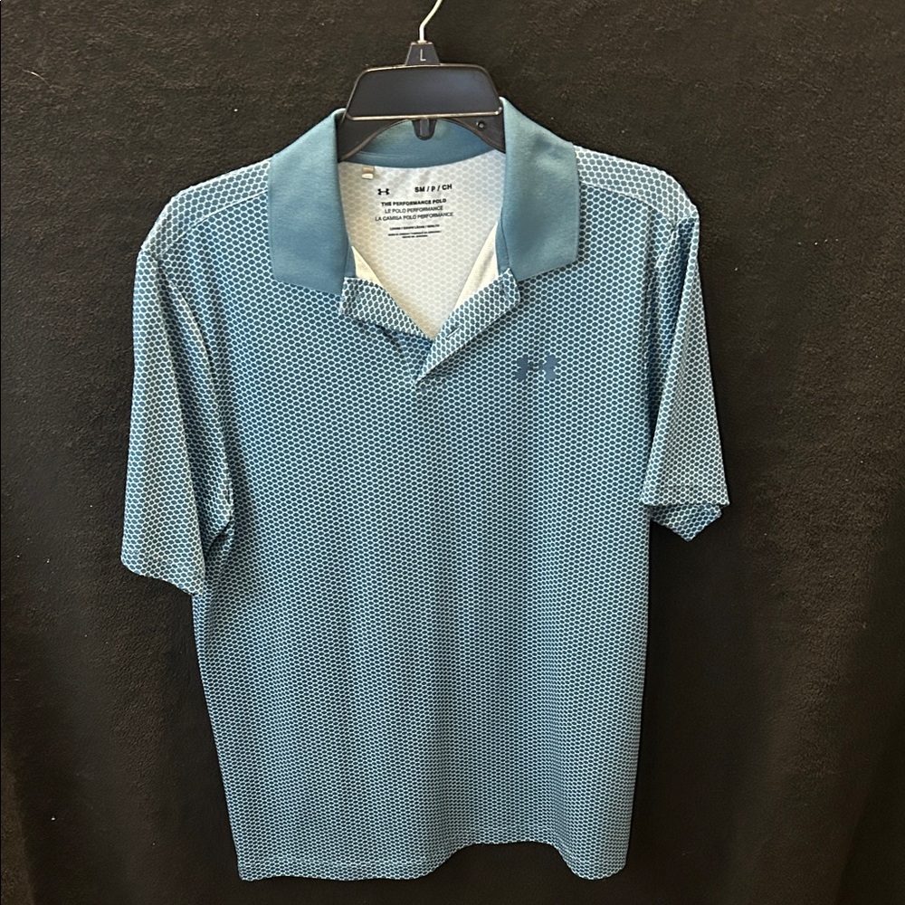 Under Armour Men's Teal Patterned Polo Shirt